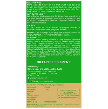 The Dave's Noni Young Again Drops for Females (30ml Each)