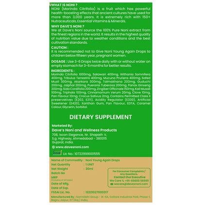 The Dave's Noni Young Again Drops for Females (30ml Each)