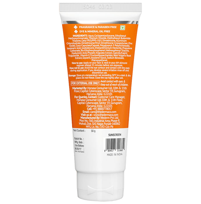 The Derma Co 1% Hyaluroic Long Lasting Sunscreen SPF 50 PA++++