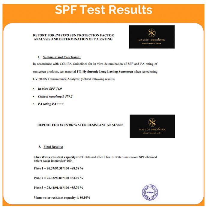 The Derma Co 1% Hyaluroic Long Lasting Sunscreen SPF 50 PA++++