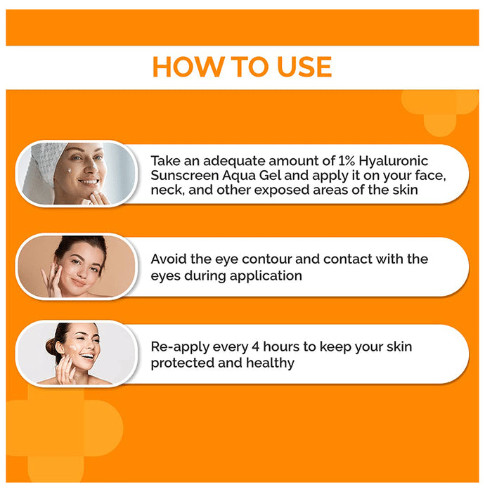 The Derma Co 1% Hyaluronic Sunscreen Aqua Gel with Vitamin E | Fragrance Free