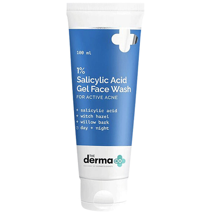 The Derma Co 1% Salicylic Acid Day & Night Face Wash Gel | Face Care Product for Active Acne