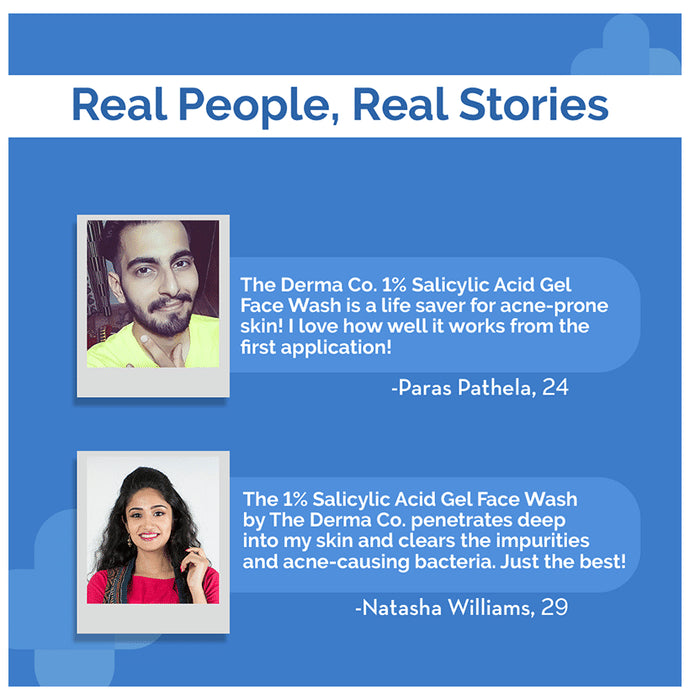 The Derma Co 1% Salicylic Acid Day & Night Face Wash Gel | Face Care Product for Active Acne