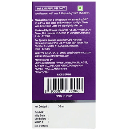 The Derma Co 10% Niacinamide Face Serum with Zinc & Vitamin B3 | For Acne Marks