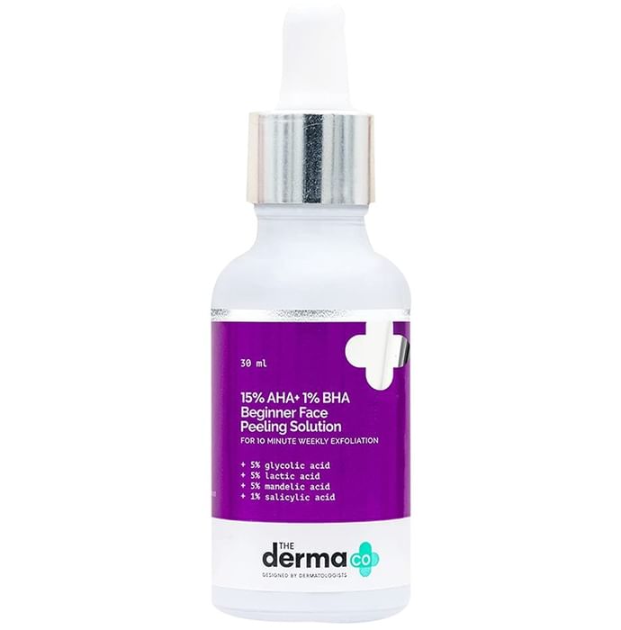 The Derma Co 15% AHA +1% BHA Beginner Face Peeling Solution | For 10 Minute Weekly Exfoliation - Classic Derma