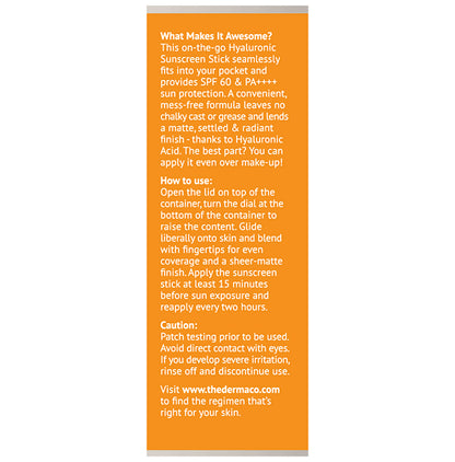 The Derma Co Hyaluronic Sunscreen Stick SPF 60 PA++++