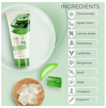 The Face Shop Jeju Aloe Fresh Soothing Gel Tube With Vitamin E, Pure Non Sticky Aloe Gel For Body, Face & Hair