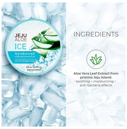The Face Shop Jeju Aloe Refreshing Soothing Ice Gel With Vitamin E, Pure Cooling Aloe Gel For Body, Face & Hair Gel