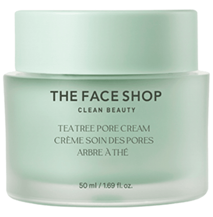The Face Shop Tea Tree Pore Cream With Ip- Bha, Pha & Hyaluronic Acid, Ideal Moisturizer For Pore Care, Acne Prone & Sensitive Skin - Classic Derma