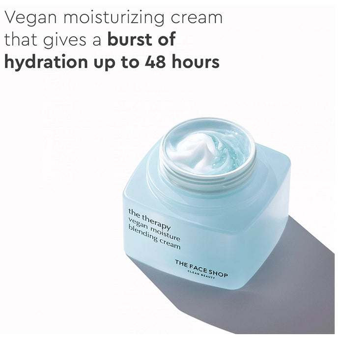 The Face Shop The Therapy Vegan Moisture Blending Cream With 48Hr Hydration, Lightweight Gel & Cream Based Hydration Moisturizer