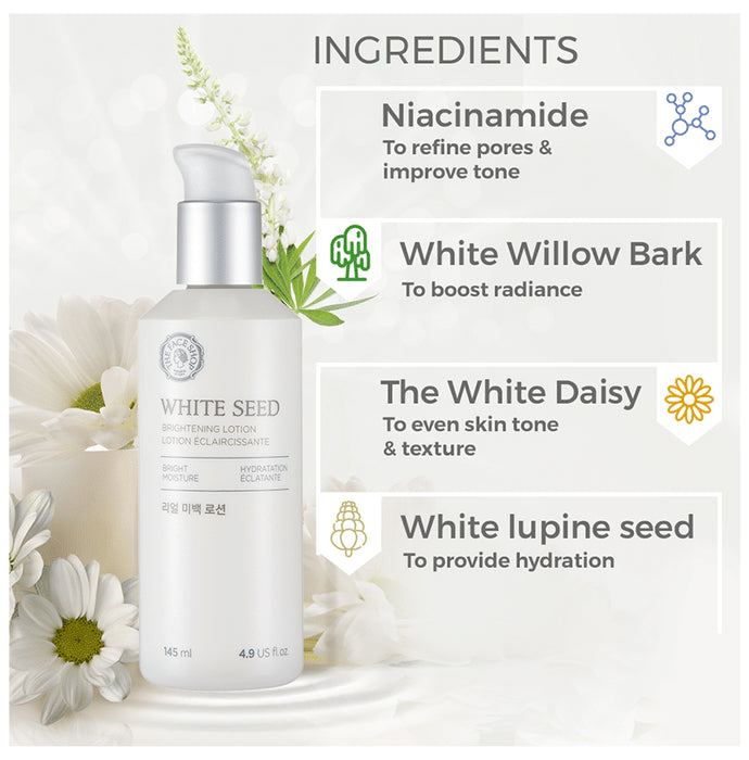 The Face Shop White Seed Brightening Face Lotion With Niacinamide & Vitamin B, Daily Face Moisturizer For Dark Spots, Dullness & Acne Scars