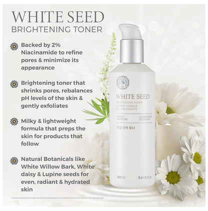 The Face Shop White Seed Brightening Toner With Niacinamide & Vitamin B, Face Toner Dark Spots, Dullness & Acne Scars