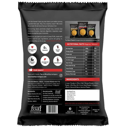 The Healthy Cravings Co Roasted Jowar Puffs (25gm Each) Herbs and Sundried Tomatoes