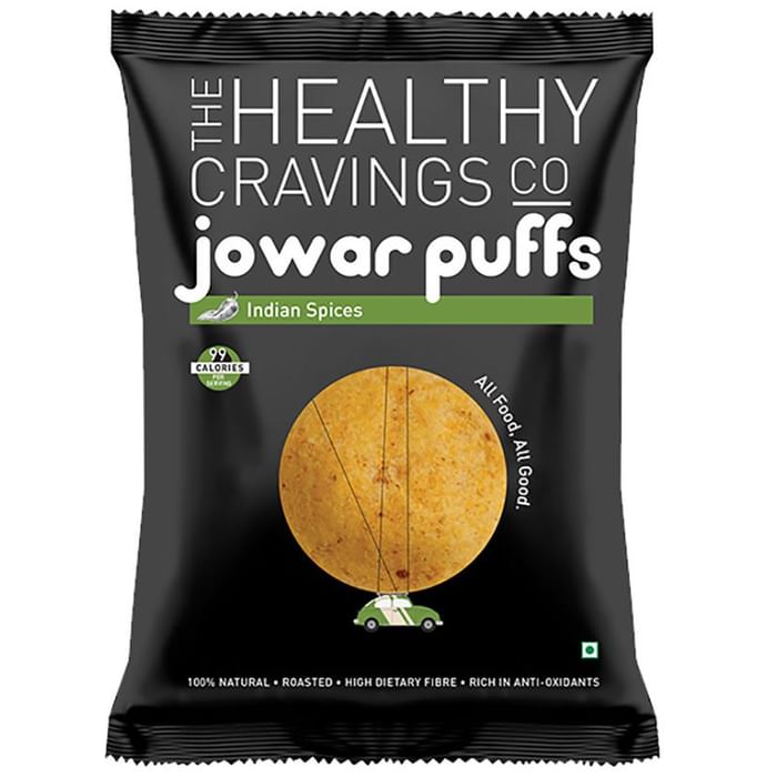 The Healthy Cravings Co Roasted Jowar Puffs (25gm Each) Indian Spices - Classic Derma