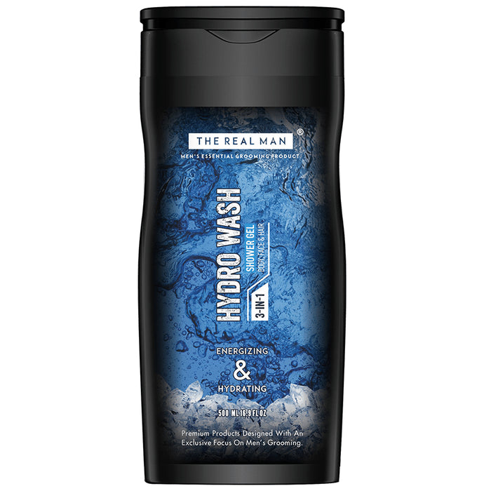 The Real Man 3 in 1 Hydro Wash Shower Gel Energizing & Hydrating - Classic Derma