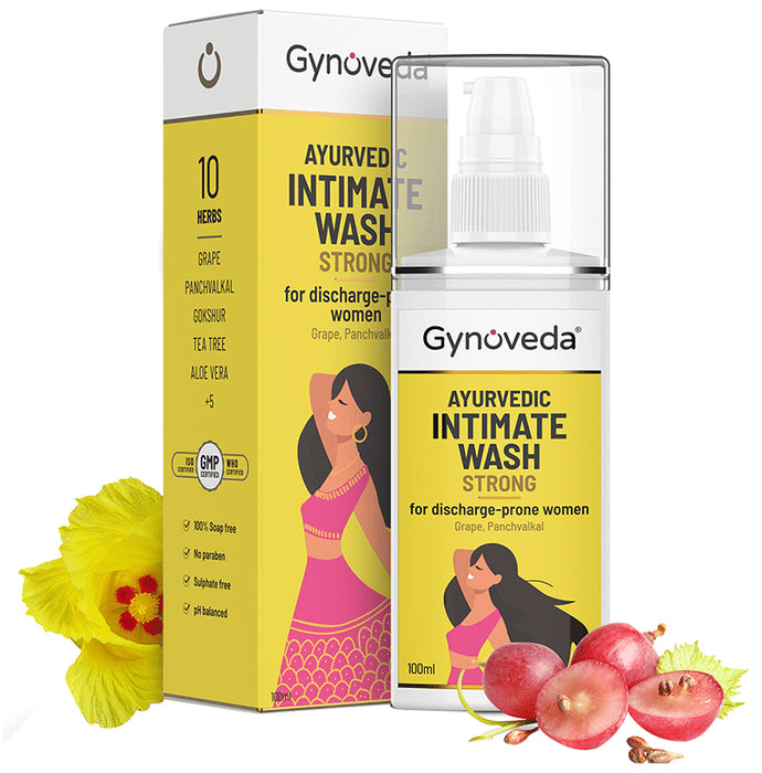 Gynoveda Ayurvedic Intimate Wash Strong for Discharge-Prone Women - Classic Derma