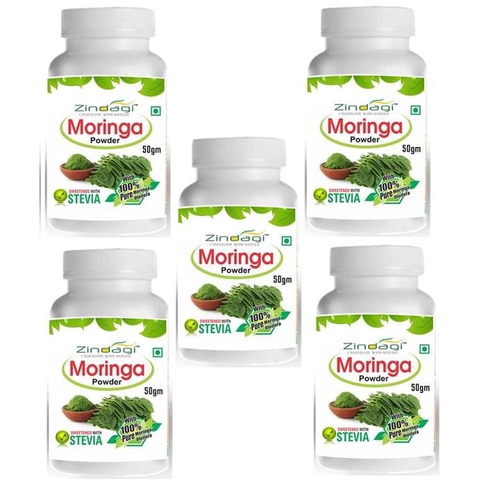 Zindagi Moringa Powder (50 gm Each - Buy 4 Get 1 Free) - Classic Derma
