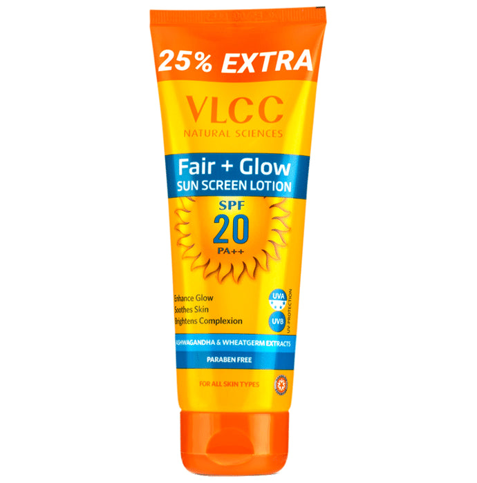 VLCC Fair+Glow Sunscreen Lotion SPF 20 PA++ - Classic Derma
