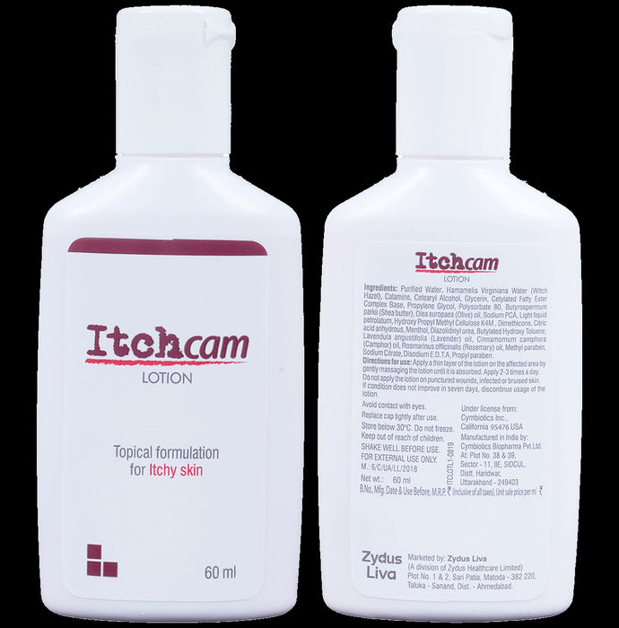 Itchcam Lotion with Calamine, Aloe Vera & Paraffin | Topical Formulation for Itchy Skin - Classic Derma