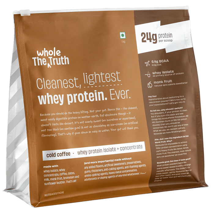 The Whole Truth Protein for Everyone Powder 24gm Protein Per Scoop Cold Coffee - Classic Derma