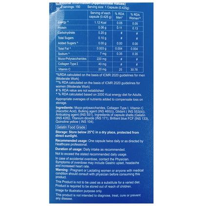 T-Heal Muco-Polysaccharide, Collagen Type I & Vitamin C Capsule | For Pain Relief