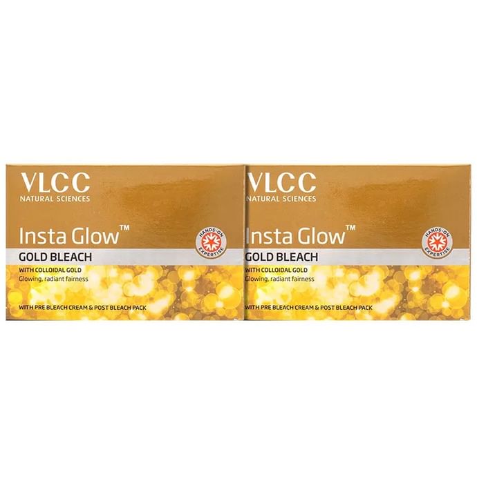VLCC Insta Glow Bleach (60gm Each) Gold - Classic Derma