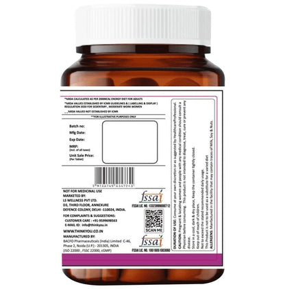 Think You Her Iron Plus Tablet For Women with Chelated Iron 29Mg, Folic Acid, Vit C, B12 & Biotin (60 Each)