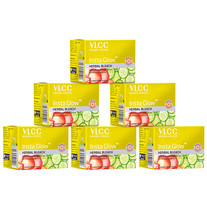 VLCC Insta Glow Herbal Bleach (28.1gm Each) - Classic Derma