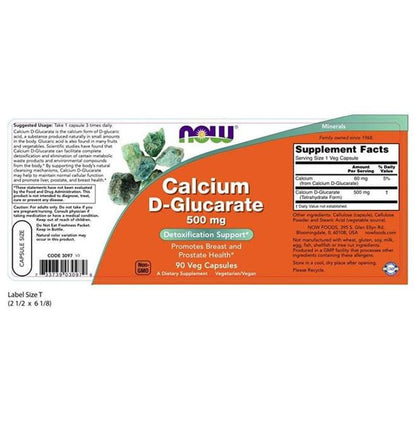 Now Foods Calcium D-Glucarate 500mg Veg Capsule