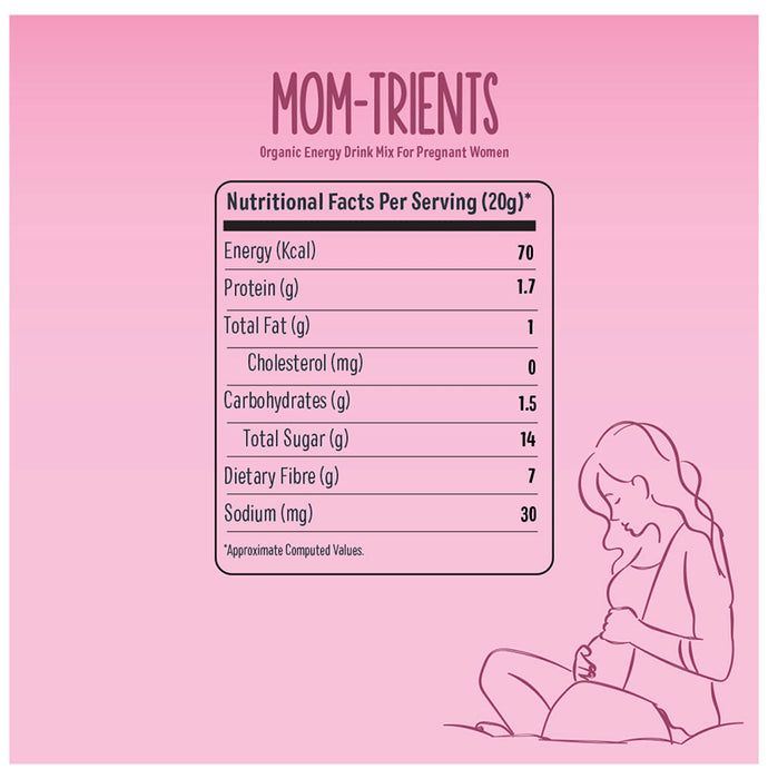 Timios Mom-Trients Organic Energy Drink Mix for Pregnant Women (20gm Each) Strawberry