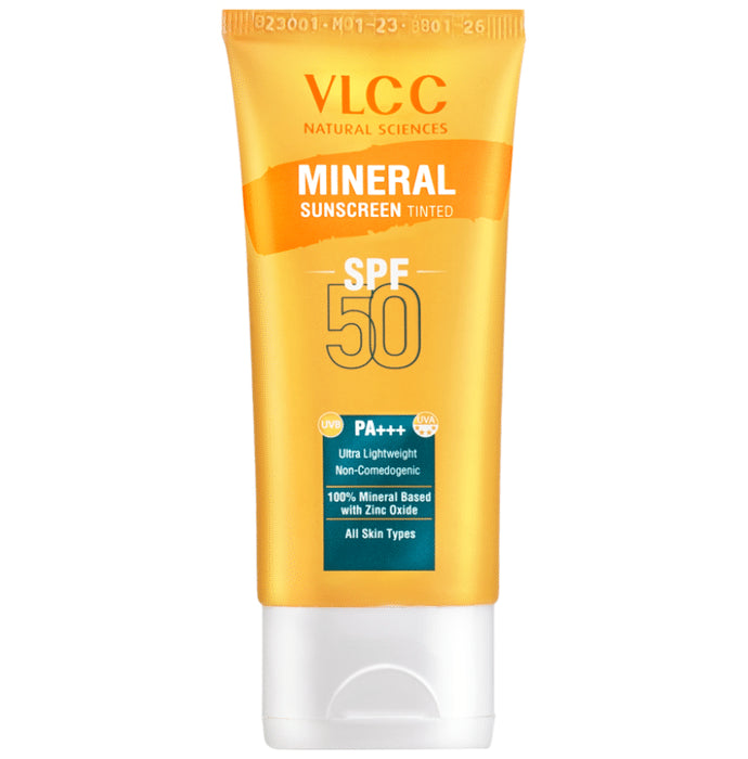 VLCC Mineral Sunscreen SPF 50 PA+++ Cream Tinted - Classic Derma