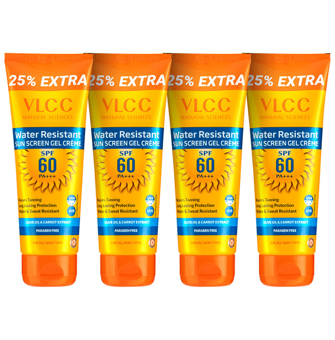 VLCC Natural Science Water Resistant Sun Screen Gel Cream (100gm Each) SPF 60 PA+++ - Classic Derma