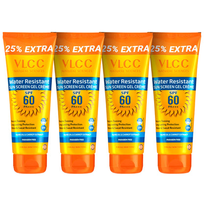VLCC Natural Science Water Resistant Sun Screen Gel Cream (100gm Each) SPF 60 PA+++ - Classic Derma