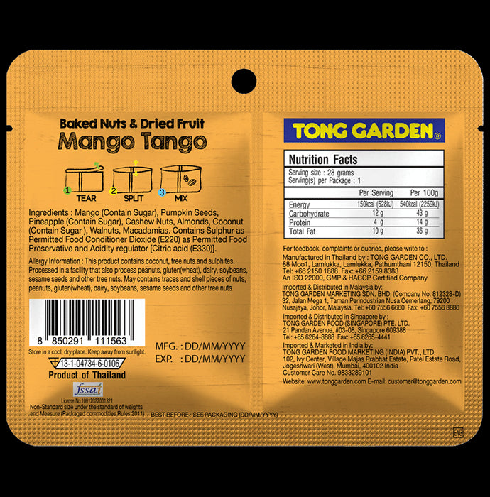 Tong Garden Nutrione Baked Nuts & Dried Fruit Daily Pack Mango Tango