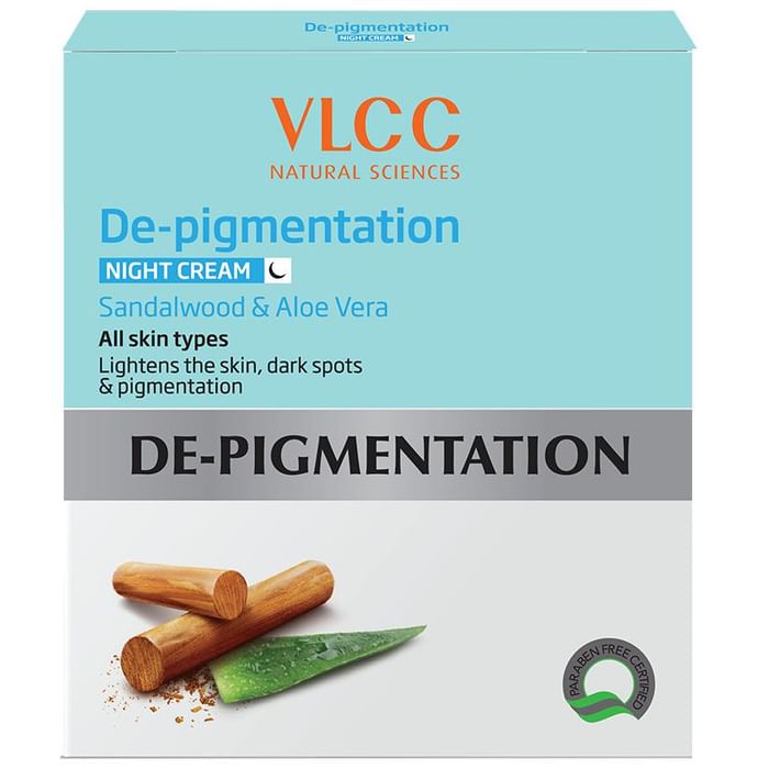 VLCC Natural Sciences De-Pigmentation Night Cream Sandalwood & Aloe Vera - Classic Derma