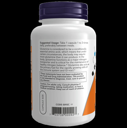 Now Foods L-Glutamine 500mg Capsule