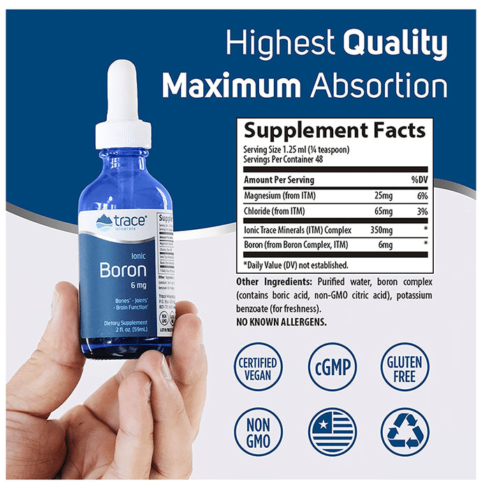 Trace Minerals Ionic Boron 6mg Liquimins (59ml Each)