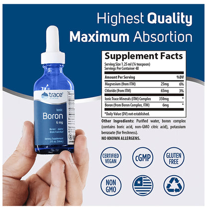 Trace Minerals Ionic Boron 6mg Liquimins (59ml Each)