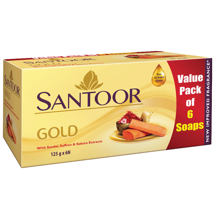 Santoor Gold Soap (125gm Each) - Classic Derma