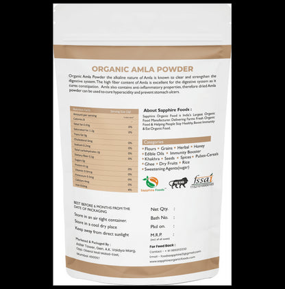Sapphire Foods Organic Amla Powder