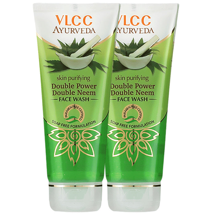 VLCC Skin Purifying Double Power Double Neem Face Wash (100ml Each) - Classic Derma
