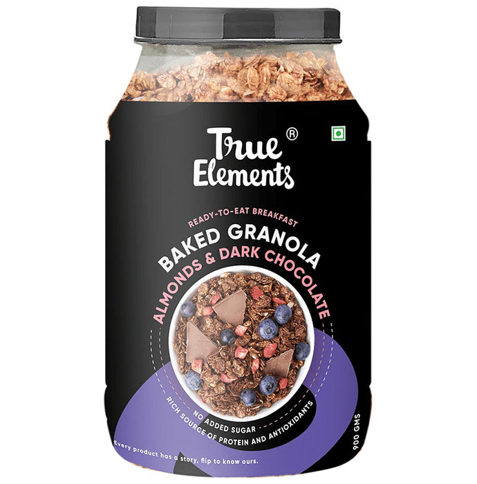 True Elements Baked Granola with Protein & Antioxidants for Weight Management | No Added Sugar | Flavour Almond and Dark Chocolate - Classic Derma