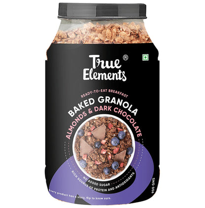 True Elements Baked Granola with Protein & Antioxidants for Weight Management | No Added Sugar | Flavour Almond and Dark Chocolate - Classic Derma