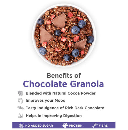 True Elements Baked Granola with Protein & Antioxidants for Weight Management | No Added Sugar | Flavour Almond and Dark Chocolate
