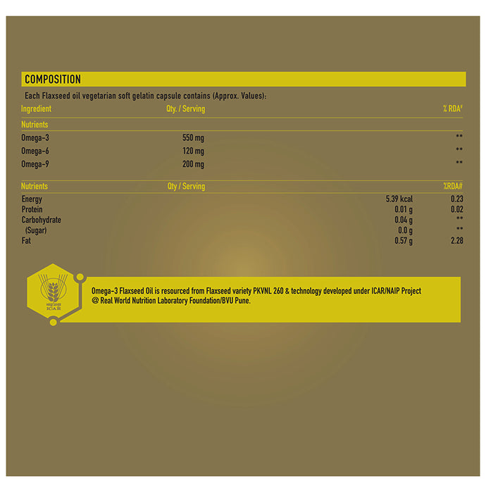 TrueBasics 870 mg of Vegan Omega for Heart, Joints & Eye Health | Capsule