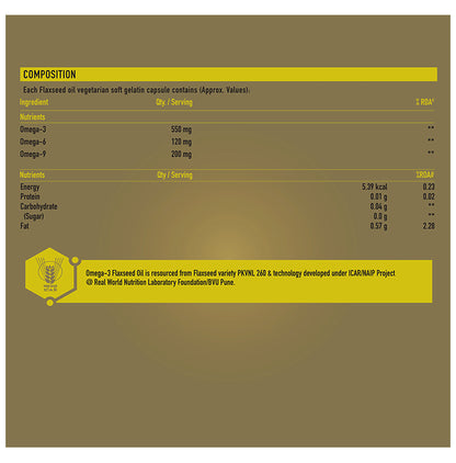 TrueBasics 870 mg of Vegan Omega for Heart, Joints & Eye Health | Capsule