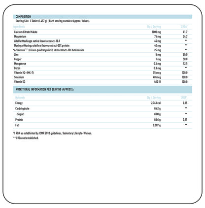TrueBasics Advance Calcium with Vitamin D3 & K2-MK7 for Bones & Joints Health | Tablet