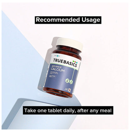 TrueBasics Advance Calcium with Vitamin D3 & K2-MK7 for Bones & Joints Health | Tablet