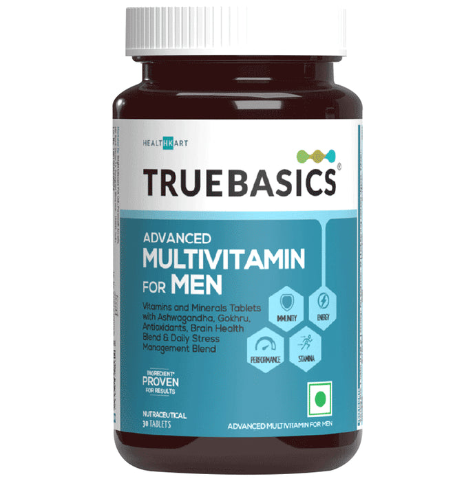 TrueBasics Advanced Multivit Men Tablet, Multivitamin for Men - Classic Derma