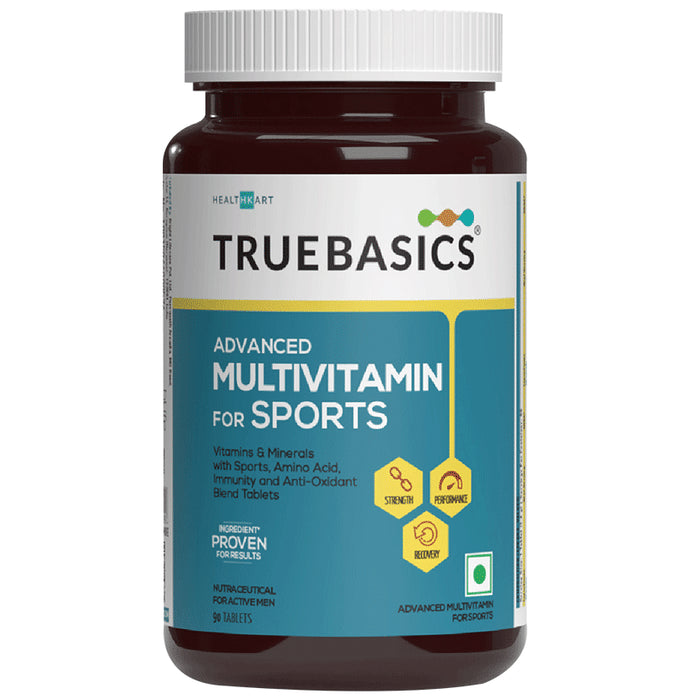 TrueBasics Advanced Multivitamin for Sports with Amino Acids & Antioxidants | For Immunity, Strength & Recovery | Tablet - Classic Derma